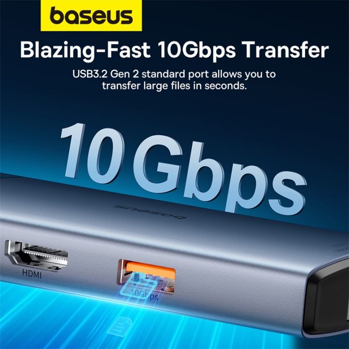 Baseus%20Type-C%20USB%20Hub,%206%20Ports%20Splitter%20Hub-High%20Speed%2010Gbps%20USB%20&%20Type-C,%20HDMI,%20RJ45(1000Mbps)%20for%20Laptop%20PC%20Computer,%20PD%20100W%20Fast%20Charging%20-%20Image%205