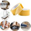 Cloth Double Sided Tape Adhesive Mesh Double Sided Cloth Tape Yellow High Viscosity 1 Roll.