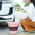 Collapsible Bucket, Collapsible Plastic Bucket Telescopic Portable Foot Bucket, Foldable Portable Car Wash Bucket Easy Install B. 
