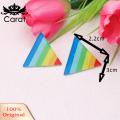 Carat Dating Earrings Rainbow Heart Triangle Earrings Cute Ear Studs for Prom Party Dating Trendy Ear Jewelry for Girls Buyers' Favorite Rainbow Color Earrings. 