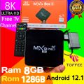 MXQ Pro 8K 5G Android Smart TV Box 8GB Ram 128GB Rom Android 11.1 TV card. 