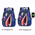 Fashion Trend Anime Backpack Men Students Schoolbag Spider Sharks Print Simple Personality Junior Bagpacks Laptop Bag Rucksack. 