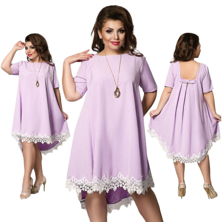 AliExpress%20ebay%20amazon%20lace%20panels%20big%20swing%20plus%20size%20women's%20dress%20-%20Image%202