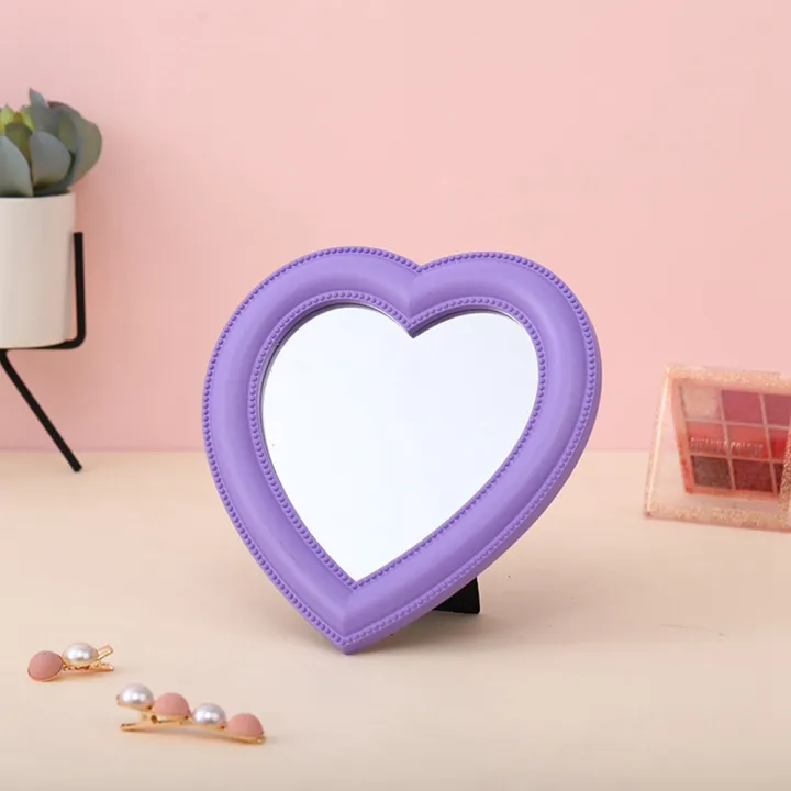NYT%20Love%20Mirror%20Desktop%20Makeup%20Mirror%20Wall%20Mounted%20Dual-Use%20Vanity%20Mirror%20Girl%20Room%20Wall%20Decor%20Heart-Shaped%20Mirrorpink%20S%20-%20Image%205