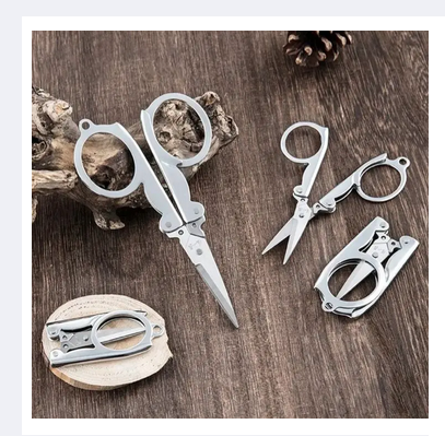 Stainless Steel Traveling Foldable Scissor | Small Size for Sewing and Kitchen Use - Quality Travel Pocket Kachi Scissor