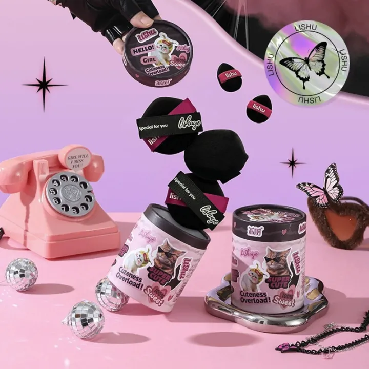 Lishu%205pcs%20Black%20Makeup%20Foundation%20Loose%20Powder%20Puff%20Velvet%20Cosmetic%20Blender%20Sponge%20Details%20Makeup%20Applicator%20-%20Image%203