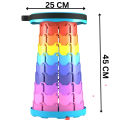 Outdoor Foldable  Rainbow Telescopic Stool Retractable Portable Foldable and Extendable Folding Chair Seat. 
