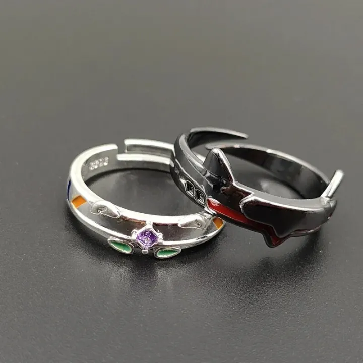 New Anime NEON GENESIS EVANGELION EVA Ayanami Rei Asuka figure Open Couple ring Male and Female ring Cosplay props Gifts