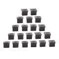 20pcs Square Chair Table Leg Foot Rubber Covers Protectors 25mm x 25mm. 