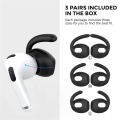 3 Pair Sport Ear Hooks for Apple AirPods 3 Generation Ear Holder Covers Anti Slip Soft Silicone Ear Grip Holder-White. 