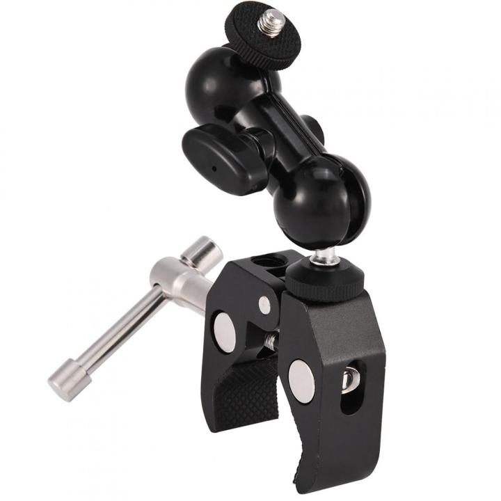 Multi-Function Ball Head Adapter Arm Mount with Adjustable Clamp Accessory for Cameras