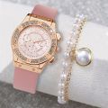 Stylish New Ladies Watch 2pcs Set Women Watches Diamond Casuals Fashion Watches For Girls Luxury Stylish Watch. 