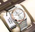 POEDAGAR 930 Men's New Luxury Luminous Date Week Stainless Steel Quartz Watch For Men. 