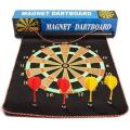 Magnetic Velvet Plastic Steel Magnet Reversible Dart Board Two-Sides with 4 Dart Board Game. 