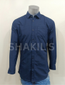 Oxford Cotton Men's Full Sleeve solid color Shirt- Navy Blue Color.