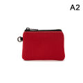 Solid Color DIY Canvas Purse Zipper Mini Key Bag Pocket Wallet.