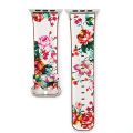 For Apple Watch Ultra 49mm&Watch Ultra 2 49mm / Series 9&8&7 45mm / SE 3&SE 2&6&SE&5&4 44mm / 3&2&1 42mm Fashion Pastoralism Style Little Floral Pattern Women Watch Leather Watch Band. 