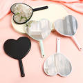 Heart-shaped Handheld Mirror Trendy Handheld Portable Makeup Mirror Plastic Heart Mirror for Beauty Routine Makeup Application Personal Grooming Female Users Gift Item. 