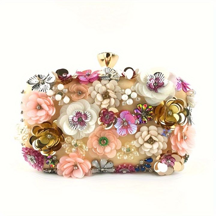 3D%20Beaded%20Flower%20Evening%20Bag,%20Elegant%20Box%20Clutch%20Purse,%20Women's%20Wedding%20Handbags%20For%20Party%20Prom%20-%20Image%204