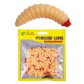 50pcs Plastic Maggot Baits – 1" Bread Worm Fishing Lures for Freshwater. 