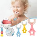 Kids U-Shaped Toothbrush, Food Grade Soft Silicone Brush Head, 360° Oral Teeth Cleaning Design for Toddler And Kids Teeth Whitening. 