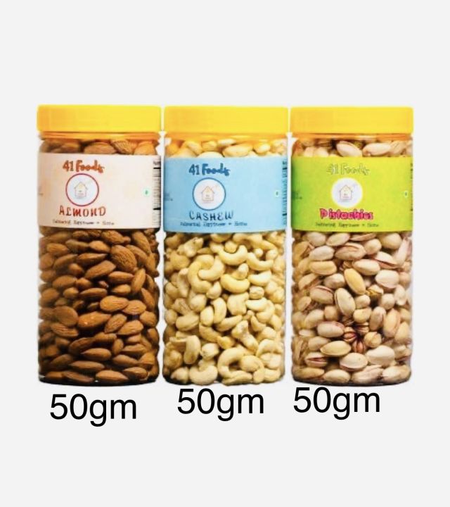 Nuts combo cashew nuts 50 - gm, Almonds - 50gm, Pistachios - 50gm