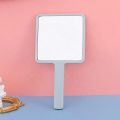 Pink Mirror Portable Square Shape Handheld Mirror Cute Small For Daily Cosmetic Makeup. 