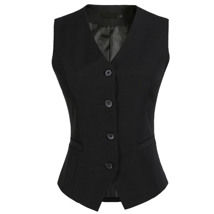 Slim%20Short%20Career%20Formal%20Women's%20Vest%20Black%20Gray%20Red%20Gilet%20Femme%20Waistcoat%20Sleeveless%20Jacket%20Office%20Lady%20Waistcoat%20Work%20Wear%205XL%20-%20Image%204