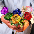 Handcrafted  Glass Rose Durable Transparent Double Rose Valentines Day Gift Gift Boxed  Valentines Day Rose for Valentine's Day Birthday Present Girlfriend Gift Home Decor Romantic Surprise. 