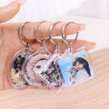 Homemade DIY photo keychain bag charm blank transparent keychain can open cover lock keychain. 