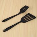 2 Pcs Silicone Slotted Fish Turner Spatula, Spatulas for Non Stick Cookware Baking,Cooking,Heat Resistant,Black. 
