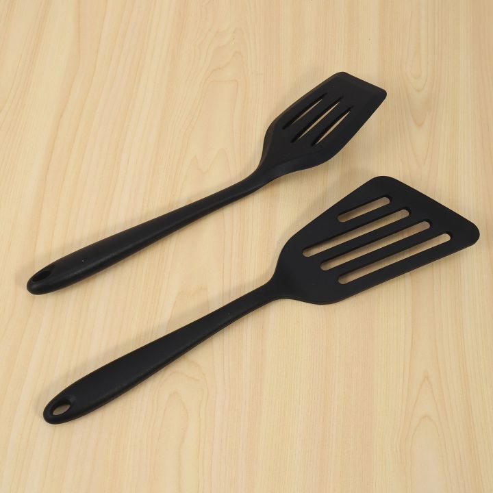 2%20Pcs%20Silicone%20Slotted%20Fish%20Turner%20Spatula,%20Spatulas%20for%20Non%20Stick%20Cookware%20Baking,Cooking,Heat%20Resistant,Black%20-%20Image%203