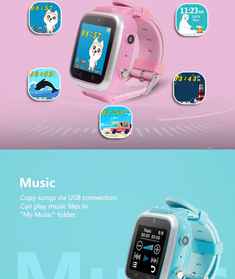 Smart Watch Kids Music MP3 Player Multiple Video and Photo