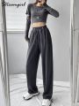 Pink Sweatpants Joggers Women Wide Leg Autumn Baggy Pants For Women High Waist Dark Gray Oversize Pants Women's Sweatpants 2022.