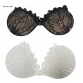 Women Silicone Nipple Cover Invisible Sticky Lace Bras with Front Clip for Dress Sarcasmsm.