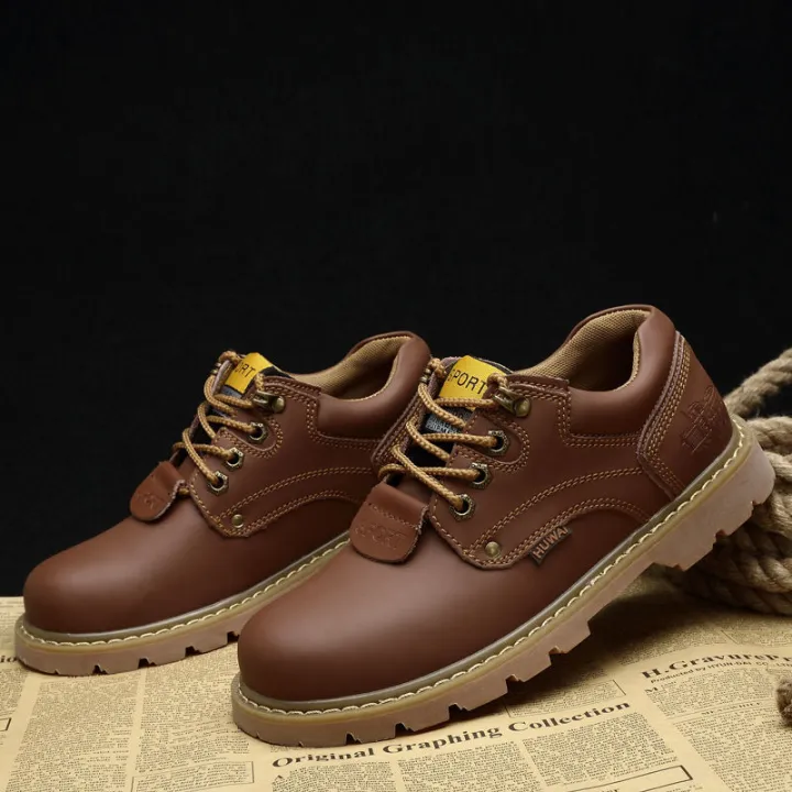 Procael%20Autumn%20Low%20Top%20Work%20Shoes%20Men's%20First%20Layer%20Cowhide%20Martin%20Boots%20Outdoor%20Sports%20and%20Casual%20Big%20Head%20Leather%20Shoes%20-%20Image%205