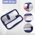 Portable Insulin Cooler Bag Diabetic Insulin Travel Case Cooler Pill Box Aluminum Foil Ice Bag (Navy Blue).