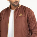 Masculine Taffeta Comfort Jacket- Coffee. 