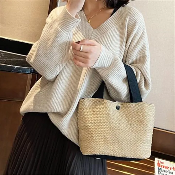 Elegant%20Ladies%20Straw%20Woven%20Handbag%20Women%20Holiday%20Beach%20Casual%20Tote%20Top-Handle%20Bags%20Fashion%20Retro%20Shoulder%20Bags%20-%20Image%202