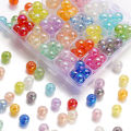 St. kunkka 10/20pcs 12 16mm Acrylic Crack Plating Beads Colorful Spaced Round Beads For DIY Bracelets Necklaces Jewelry Jewelry Accessories Making.