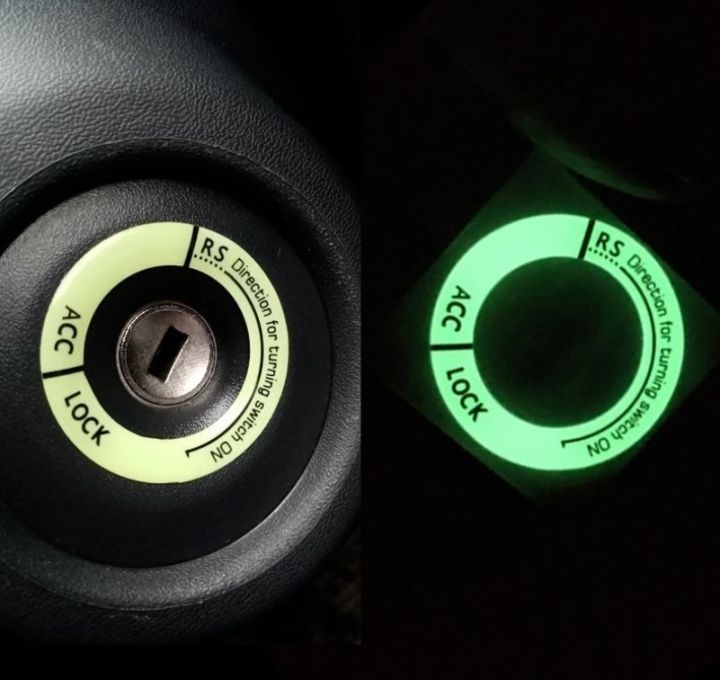 3D Decals: Night Luminous Car Ignition Key Ring Stickers for Fluorescent Circle Decoration