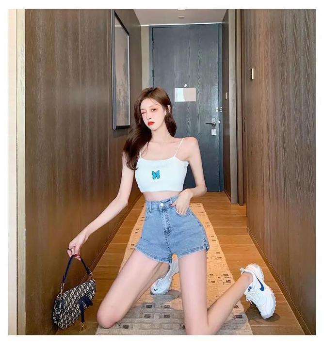 Jean%20Shorts%20Women%20Summer%20High%20Waisted%20Solid%20Hot%20Short%20Jeans%20Ladies%20Korean%20Elastic%20High%20Waist%20Denim%20Shorts%20Women%20-%20Image%202