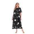 Holiday Beach Mini Dress Muslim Large Size Dress for Women Casual T-shirt Home Wear Loose Star Pattern Muslim Arabia Dubai Abaya.