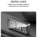 Smart Sound Alarm Clock LED Music Alarm Clock Wall Mounted Desk Clock Student Alarm Clock Temperature Display Dark Grey. 