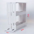 Cabinet Caddy (white)- Modular Rotating Spice Rack Organizer, Two 2-Tiered Shelves, Non-Skid Base.