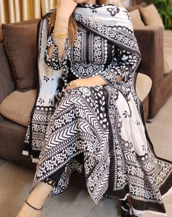 Unstitched%20Exclusive,%20Fashionable,%20Stylish%20And%20Comfortable,%20High%20Quality%20Three%20Piece%20For%20Women,%20Afsan%20Print%20Cotton%20Three%20Piece%20For%20Women%20-%203%20Pice%20Dress%20-%20Image%204