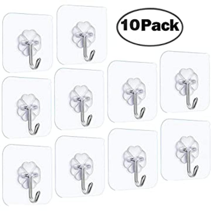 10 pcs/5pcs Adhesive Hooks Heavy Duty Wall Hooks 12 kg (Max) Self Adhesive  Hook
