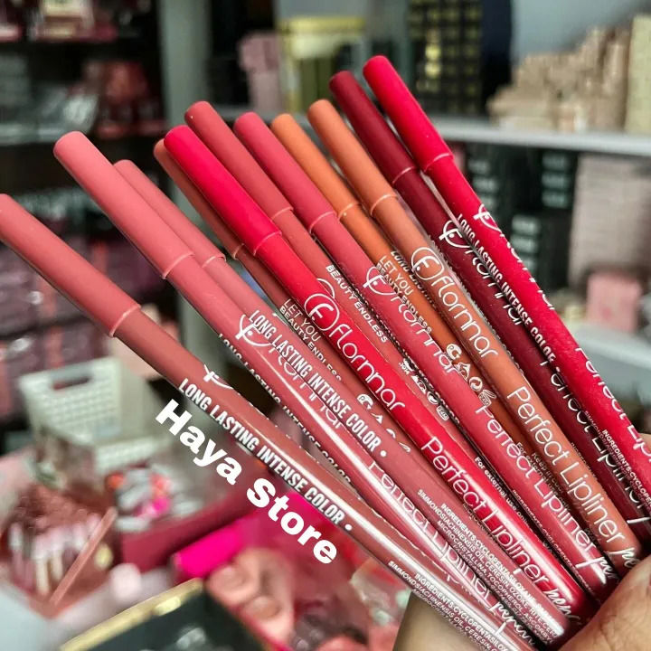 Flormar 12 Piece Pencil Matte Lip Liner Various Colors Available Long-lasting Waterproof Smudge-proof for Perfect Lip Makeup