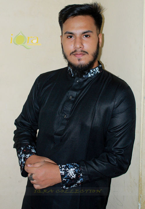 Semi%20Long%20Panjabi%20for%20Men%20-%20Black%20-%20Panjabi%20-%20Image%202