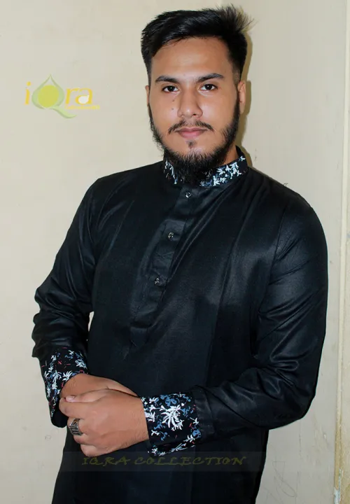 Semi%20Long%20Panjabi%20for%20Men%20-%20Black%20-%20Panjabi%20-%20Image%202